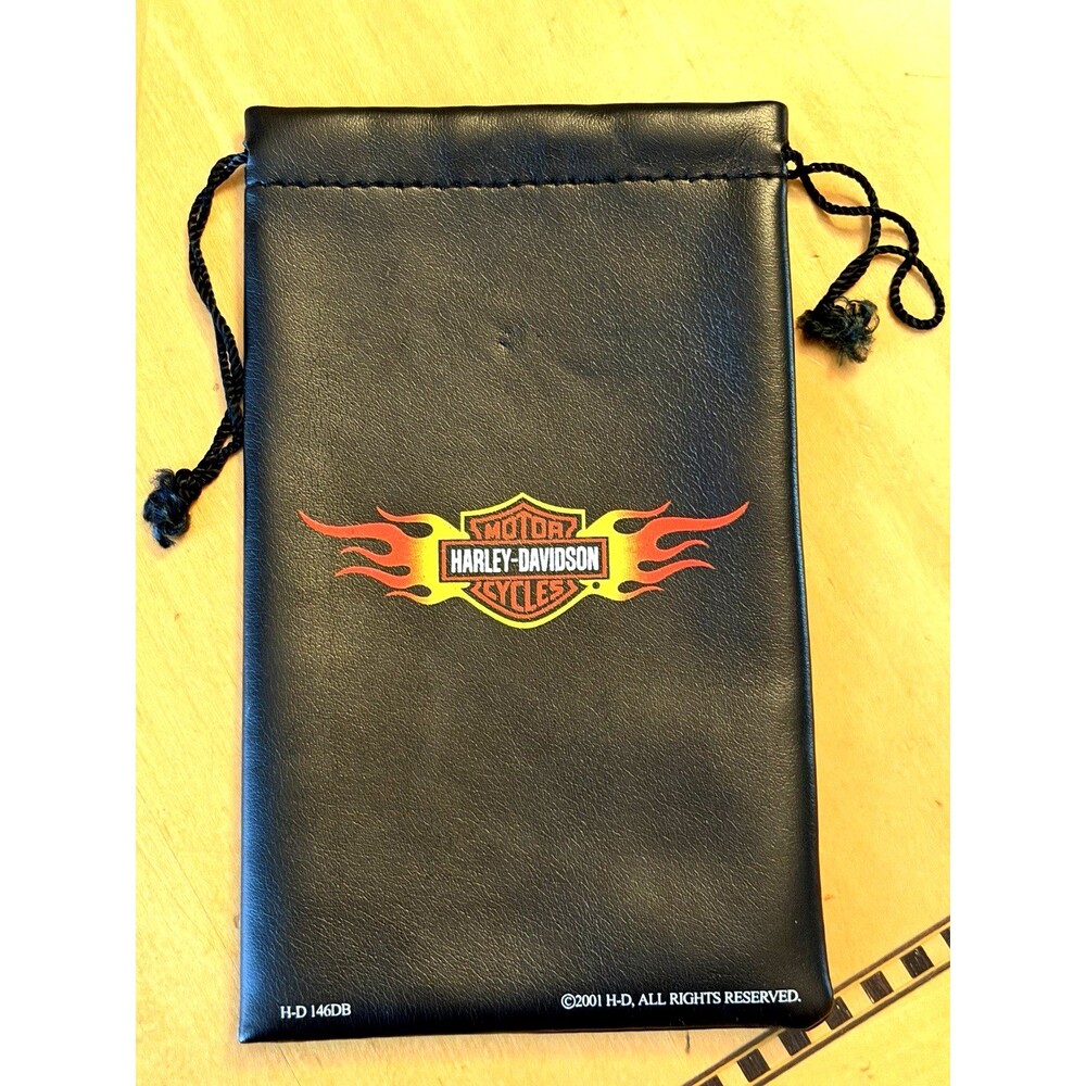 Harley-Davidson Motorcycles 2001 Sunglass Eyeglass Soft Case Pouch Flame Logo